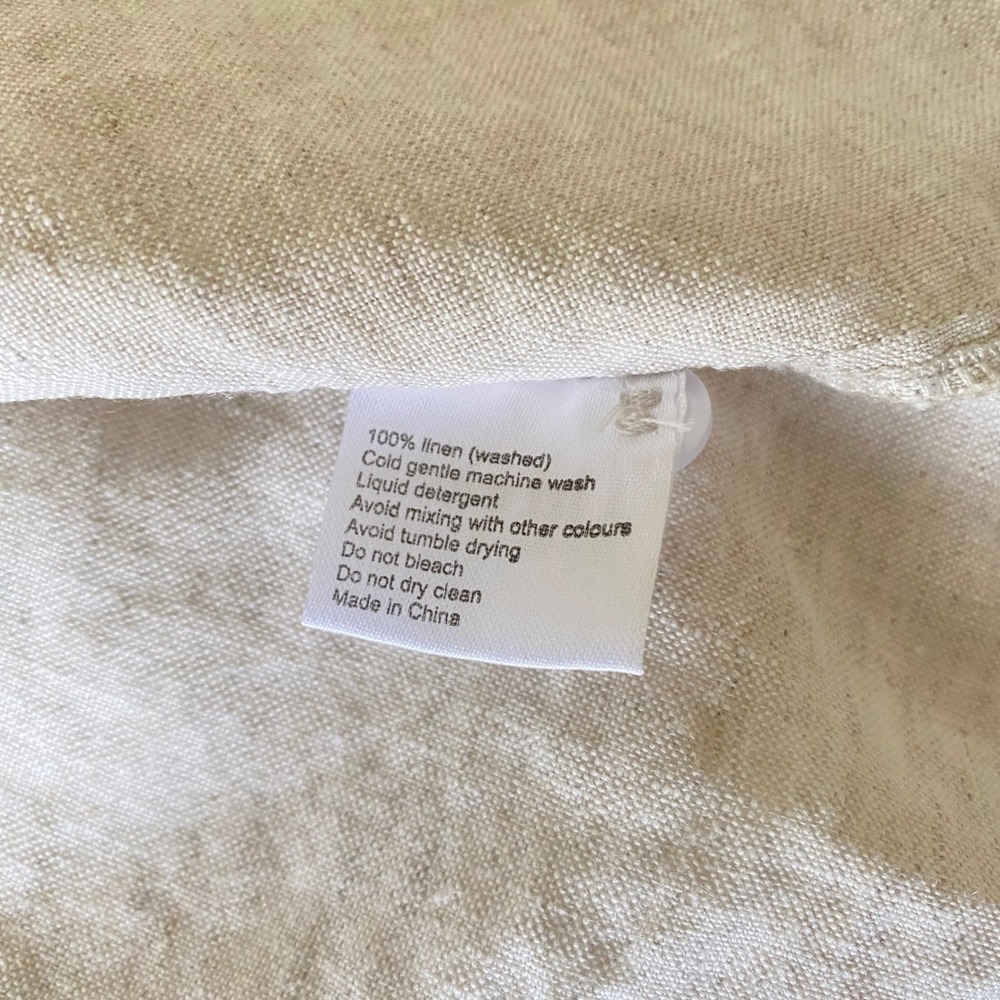 Threads by Bed Threads 100% Linen Button Down Shirt Oatmeal Beige Mens Size M - Picture 4 of 12